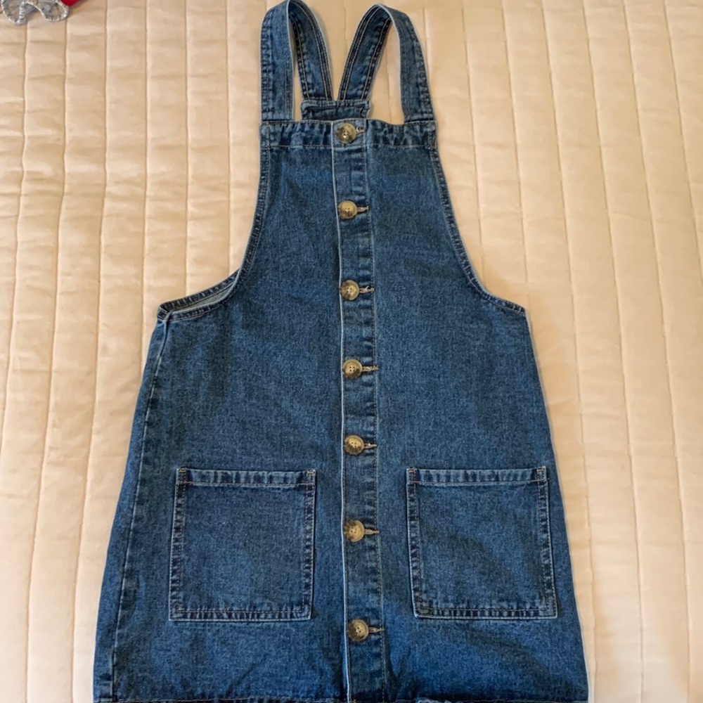 Denim overall dress, like new